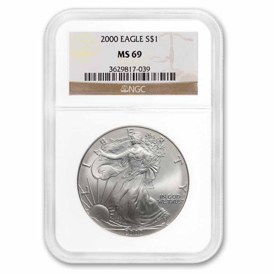 2000 Silver American Eagle MS-69 NGC 2000 Silver American Eagle MS-69 NGC